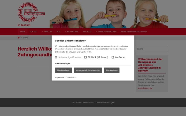 Screenshot of ak-zahngesundheit-bo.de