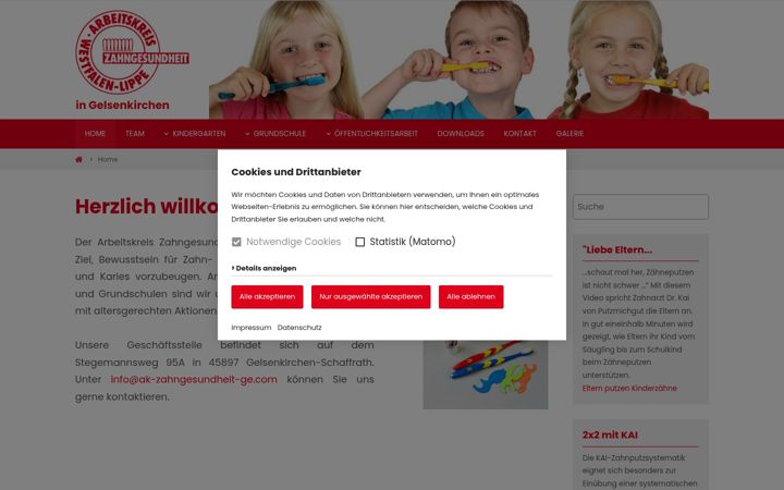 Screenshot of ak-zahngesundheit-ge.com