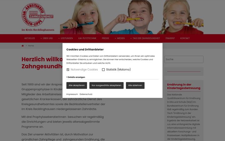 Screenshot of ak-zahngesundheit-re.de