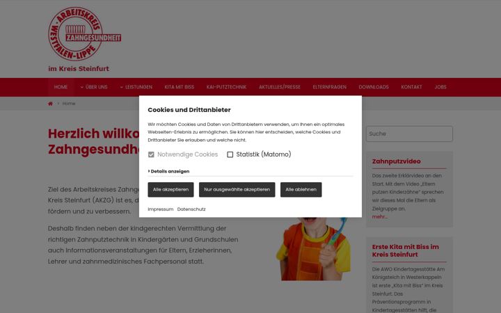 Screenshot of ak-zahngesundheit-st.de