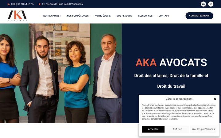 Screenshot of aka-avocats.fr