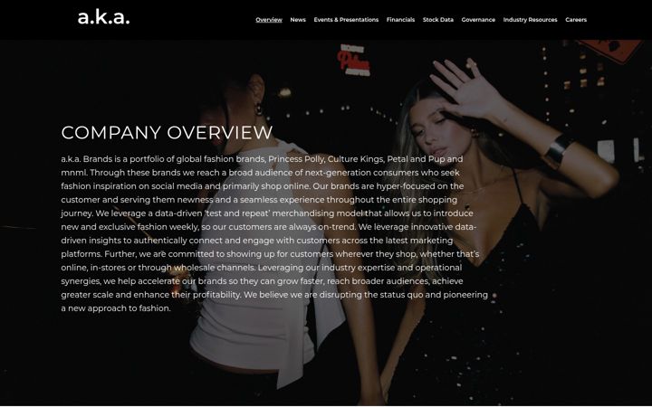 Screenshot of aka-brands.com
