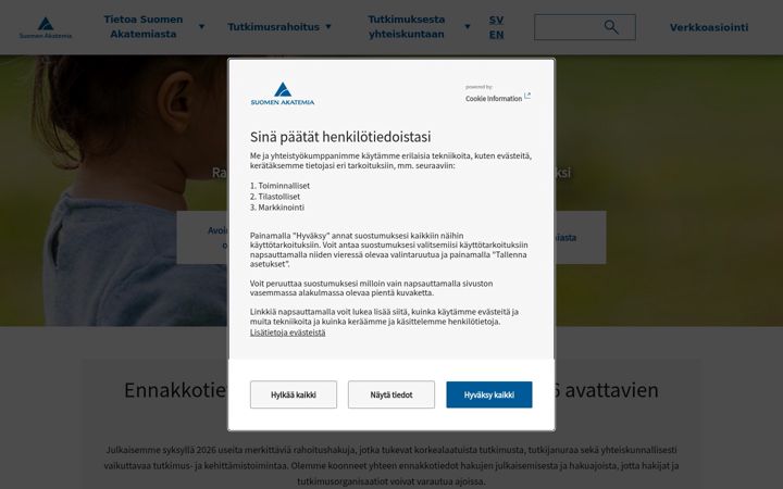 Screenshot of aka.fi