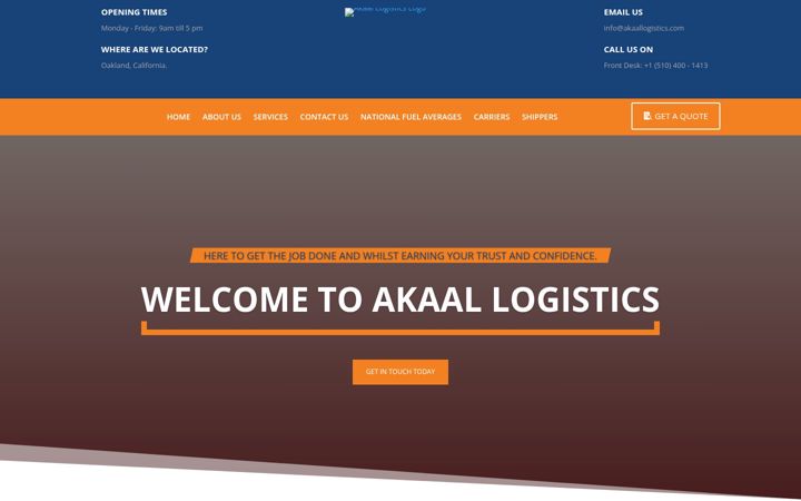 Screenshot of akaallogistics.com