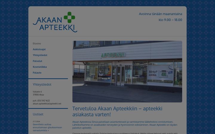 Screenshot of akaanapteekki.fi