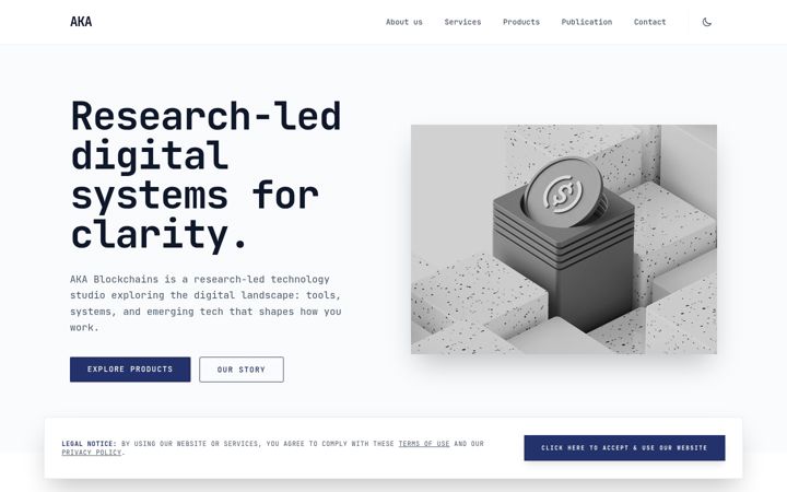 Screenshot of akablockchains.com