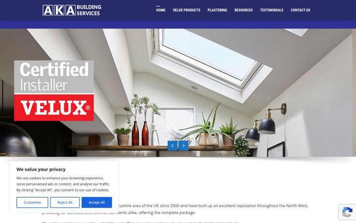 Screenshot of akabuildingservices.co.uk
