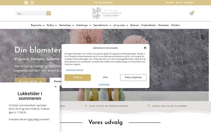Screenshot of akacieblomster.dk