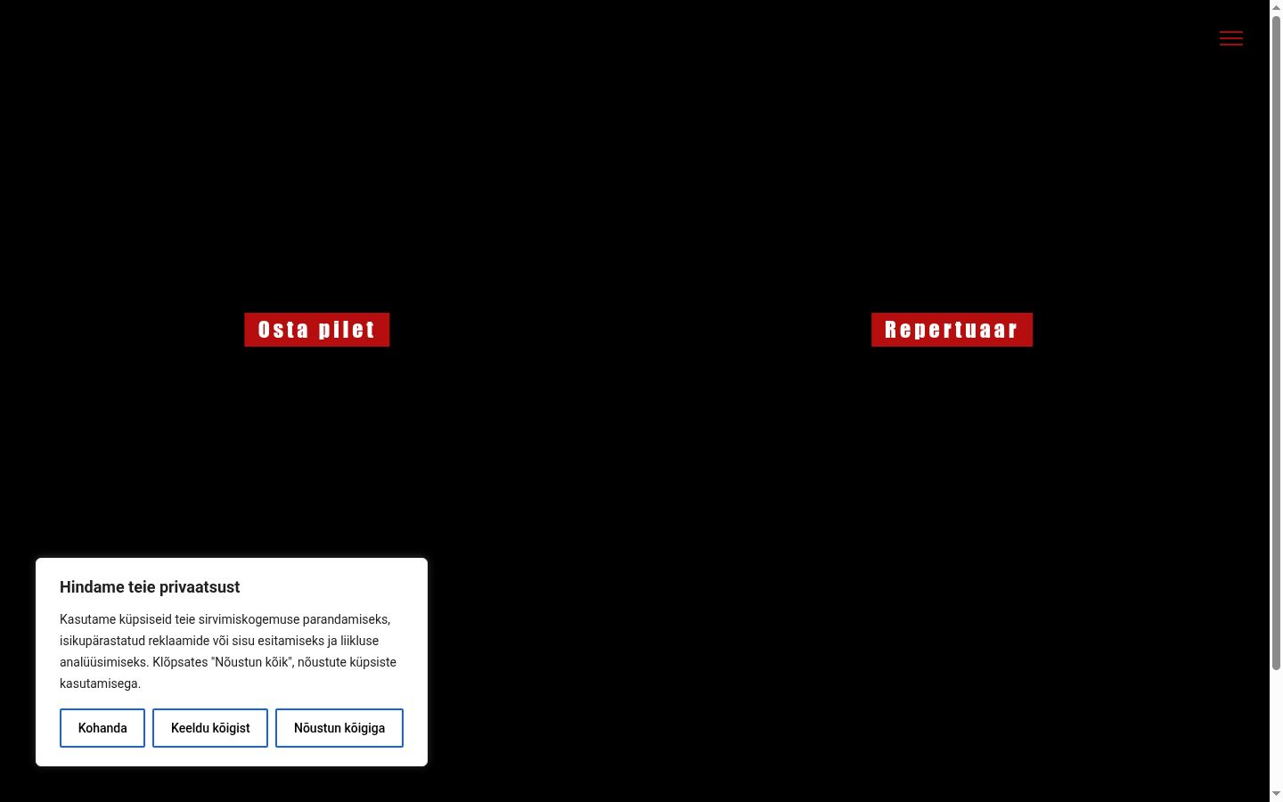Capture d'écran de la bannière de consentement affichée avant toute interaction