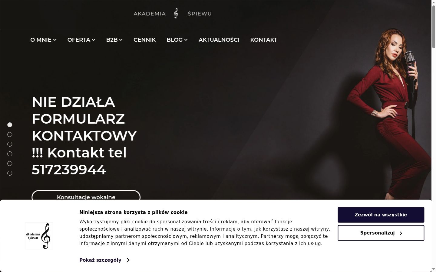 Screenshot of the consent banner shown before any interaction