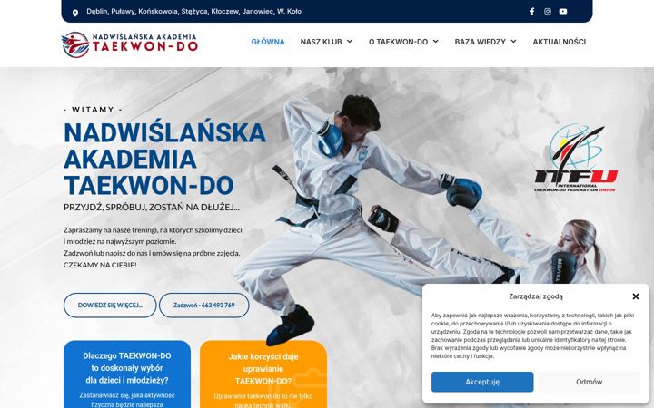 Ekrānuzņēmums no akademia-taekwondo.pl