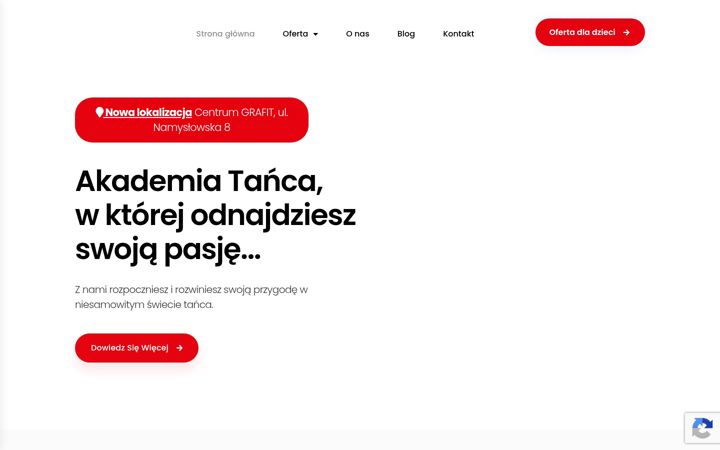 Ekrānuzņēmums no akademia-taniec.pl