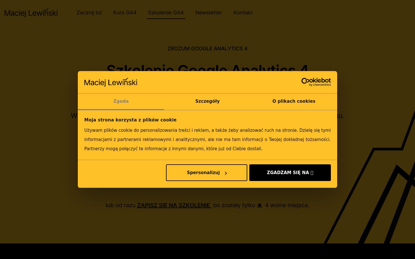 Screenshot of the consent banner shown before any interaction