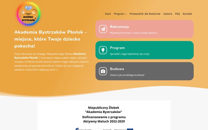 Screenshot of akademiabystrzakow.com.pl
