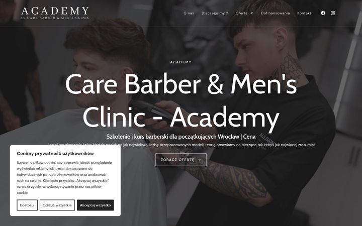 Snimka zaslona za akademiacarebarber.pl