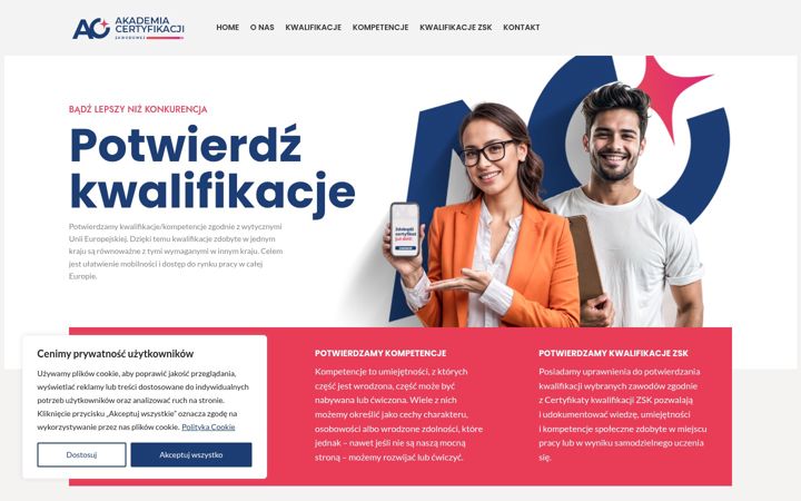 Screenshot of akademiacertyfikacji.pl