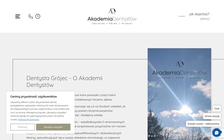 Screenshot of akademiadentystow.pl