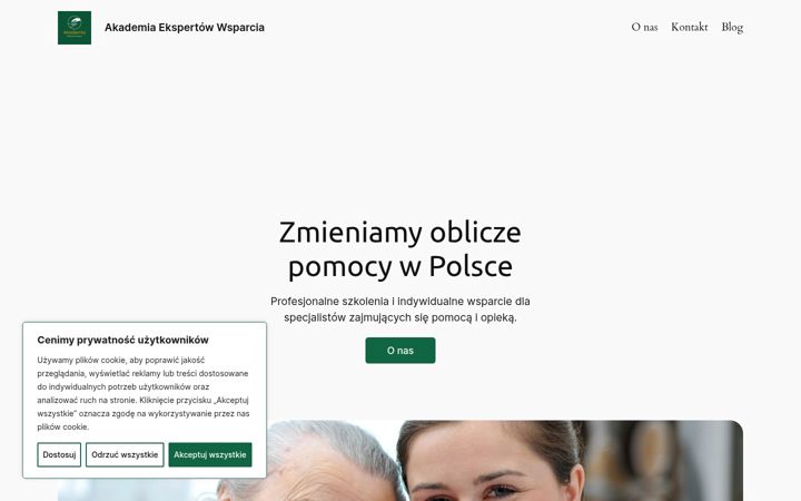 Snímek obrazovky akademiaekspertowwsparcia.pl