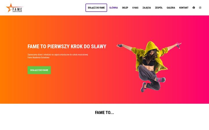 Zrzut ekranu akademiaestradowa.pl