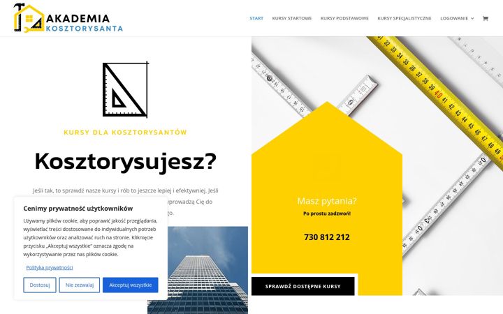 Screenshot of akademiakosztorysanta.pl