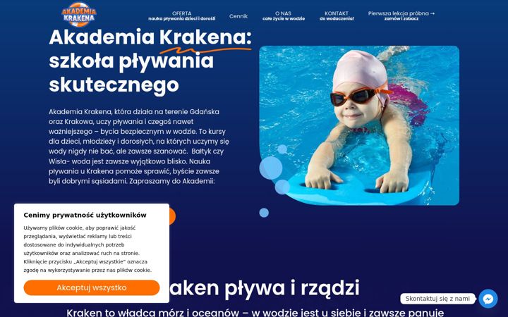 Snímek obrazovky akademiakrakena.pl
