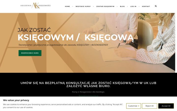 Screenshot of akademiaksiegowosci.co.uk