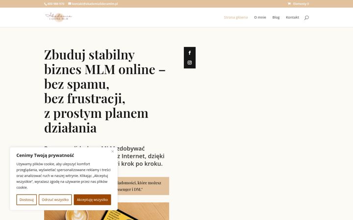 Snímek obrazovky akademialideramlm.pl