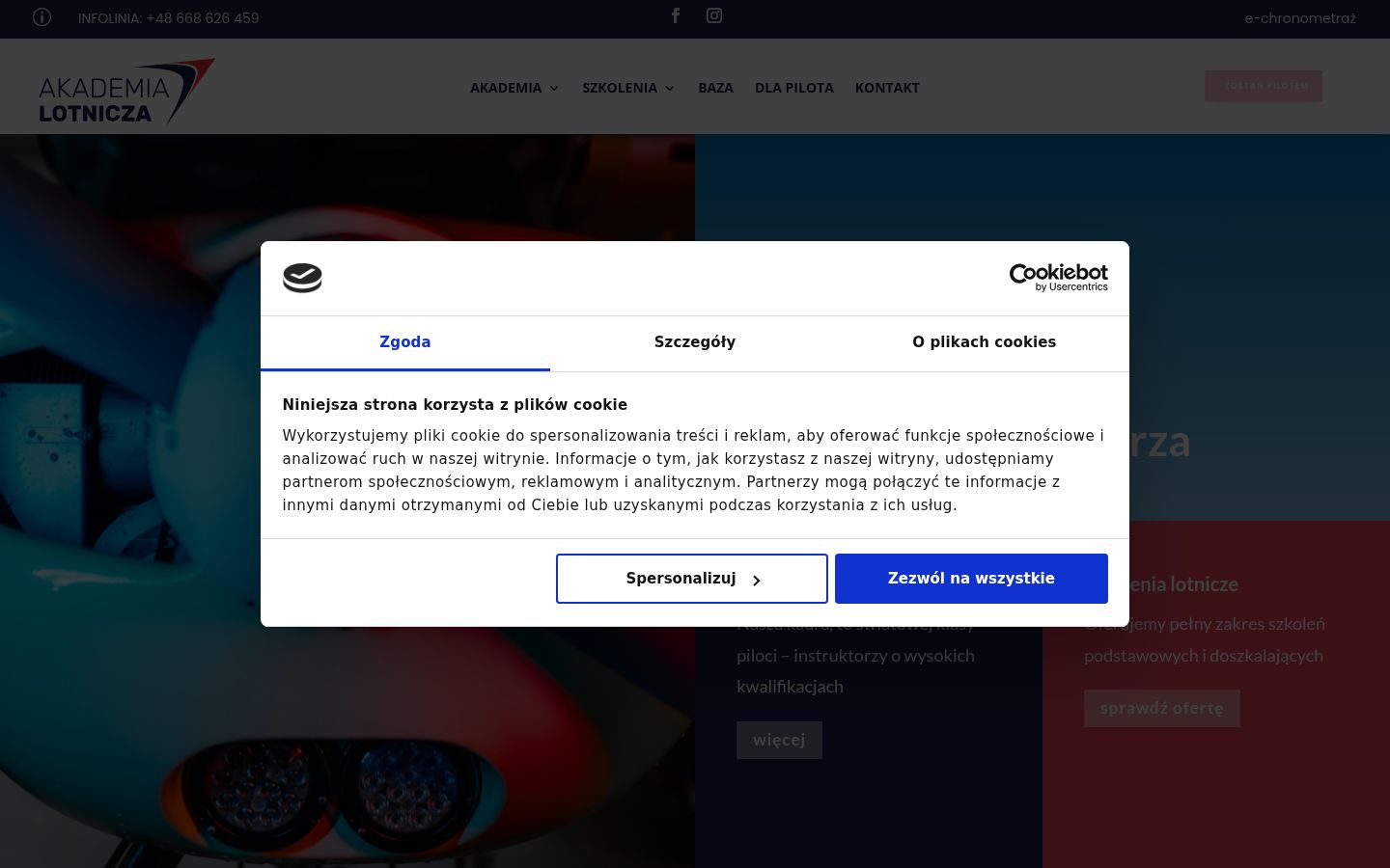 Képernyőkép a bármilyen interakció előtt megjelenő hozzájárulási bannerről