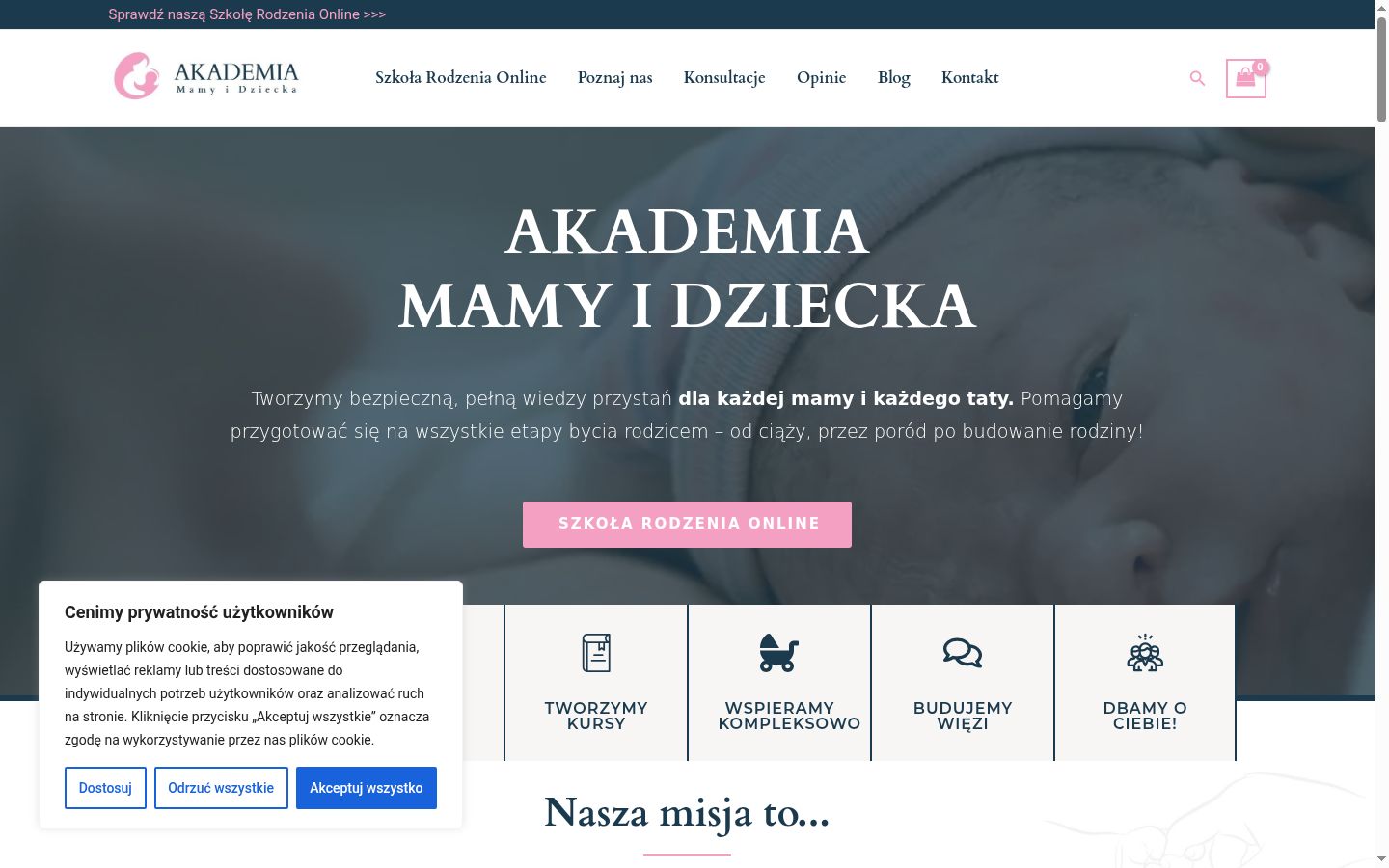 Screenshot of the consent banner shown before any interaction