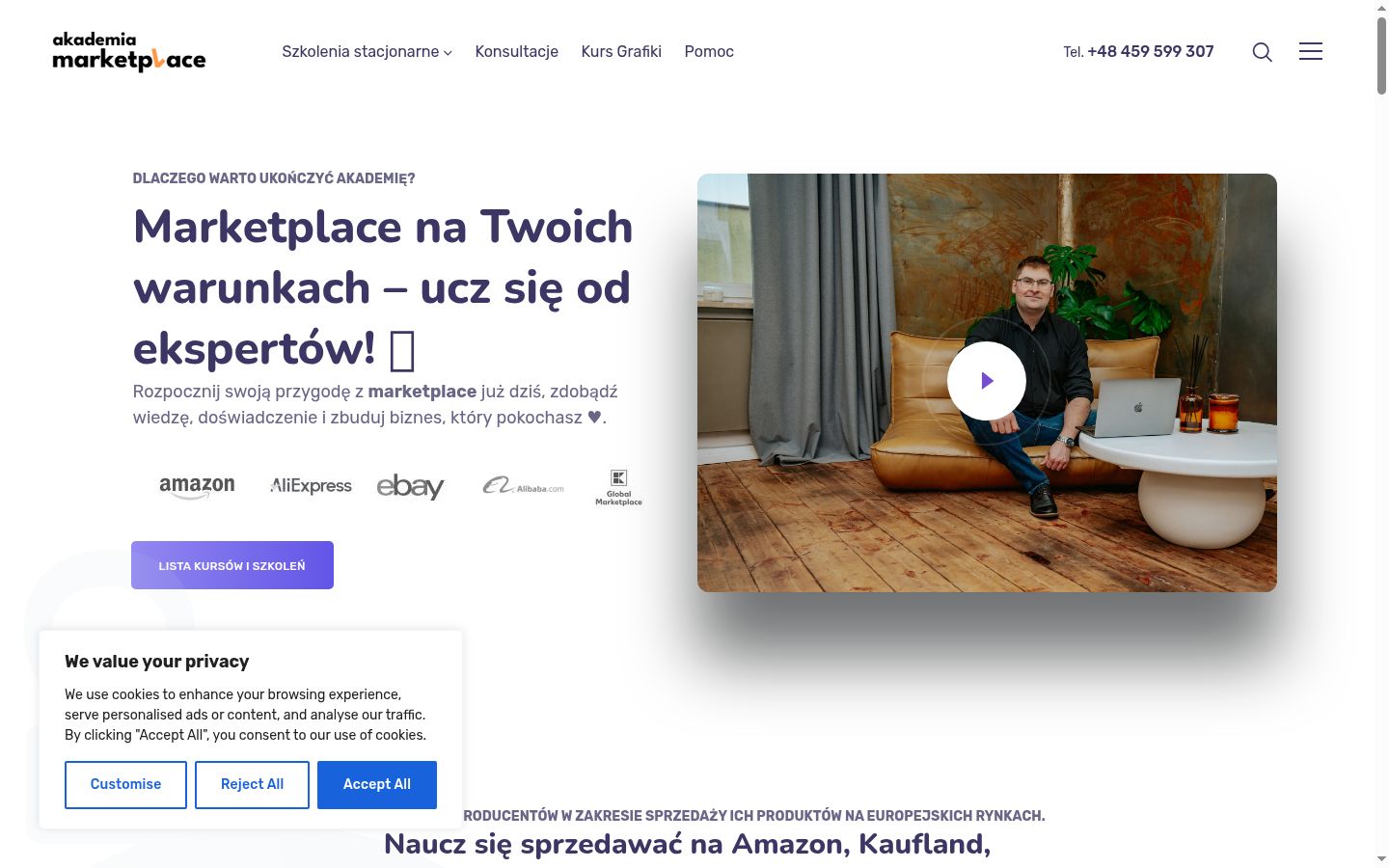 Zrzut ekranu banera zgody wyświetlanego przed jakąkolwiek interakcją