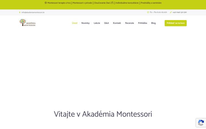 Ekraanipilt saidist akademiamontessori.sk