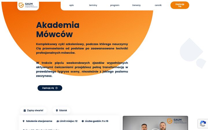 Screenshot του akademiamowcow.com.pl