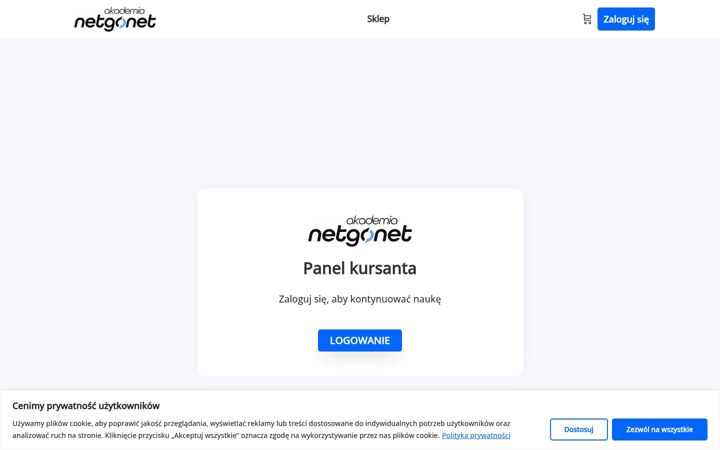 Ekraanipilt saidist akademianetgonet.pl