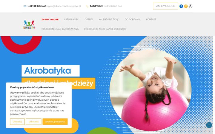 Ekraanipilt saidist akademiaolimpijczyk.pl