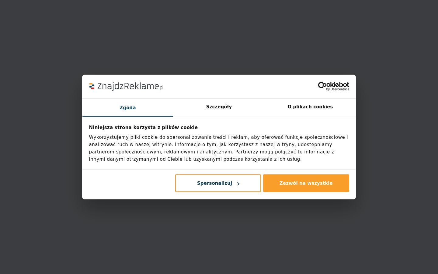 Posnetek zaslona pasice za privolitev, prikazane pred kakršno koli interakcijo