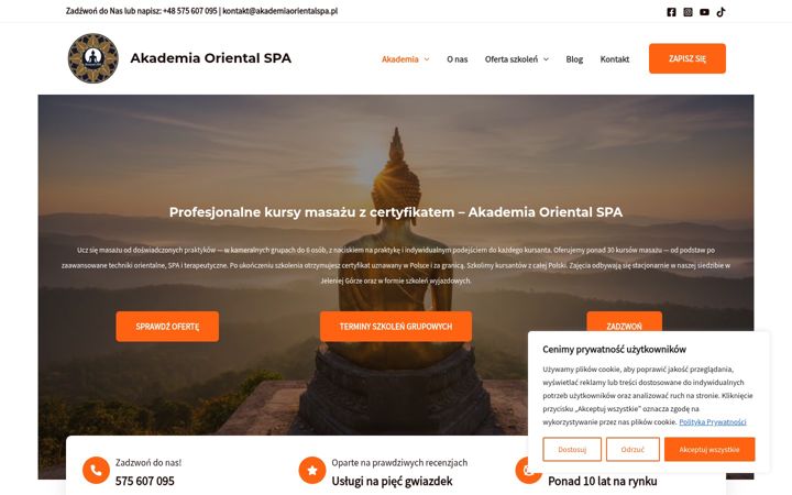 Screenshot of akademiaorientalspa.pl