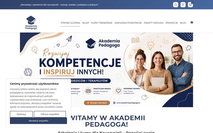 Ekraanipilt saidist akademiapedagoga.pl