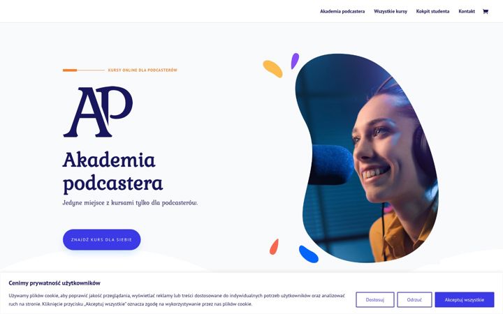 Ekraanipilt saidist akademiapodcastera.pl