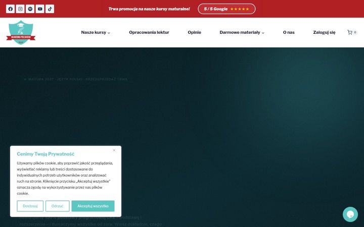 Ekraanipilt saidist akademiapolskiego.edu.pl