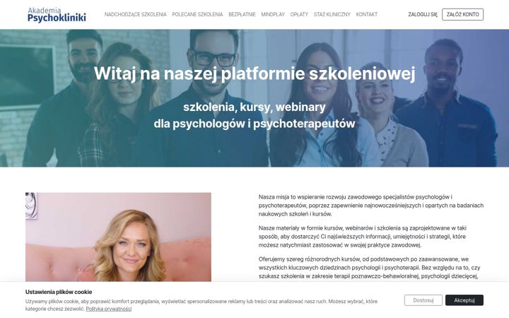 Ekraanipilt saidist akademiapsychokliniki.pl