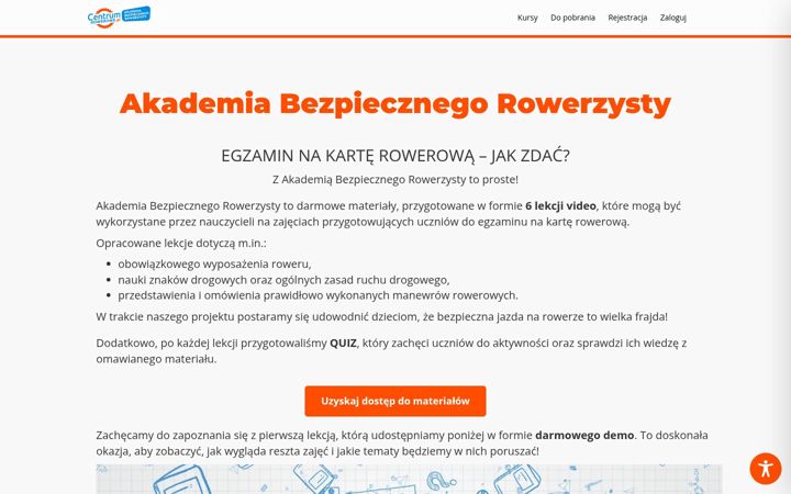 Screenshot of akademiarowerzysty.pl