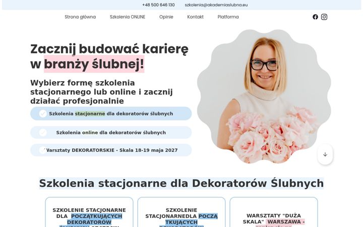 Screenshot of akademiaslubna.pl