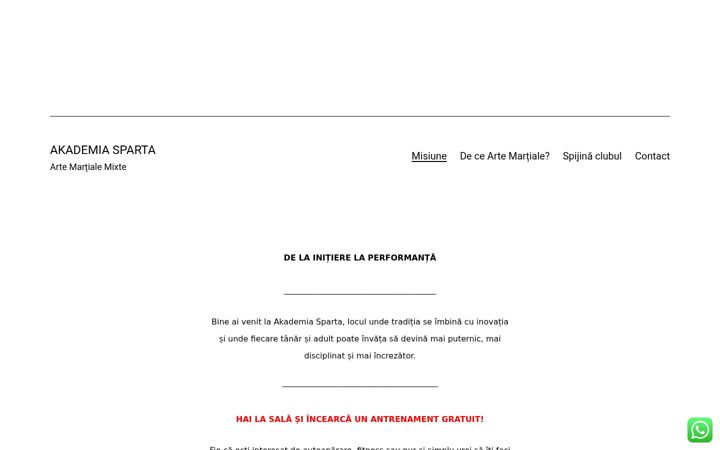 Screenshot ta' akademiasparta.ro