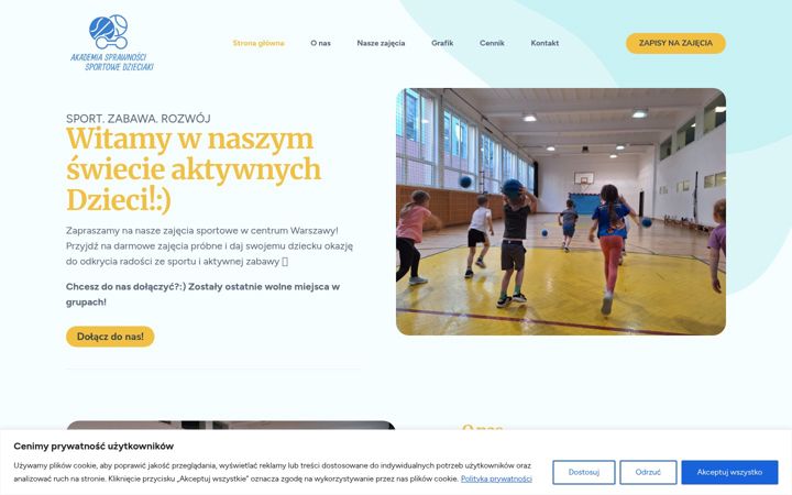 Captură de ecran a akademiasprawnosci.pl