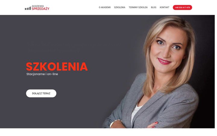 Captură de ecran a akademiasprzedazy.edu.pl