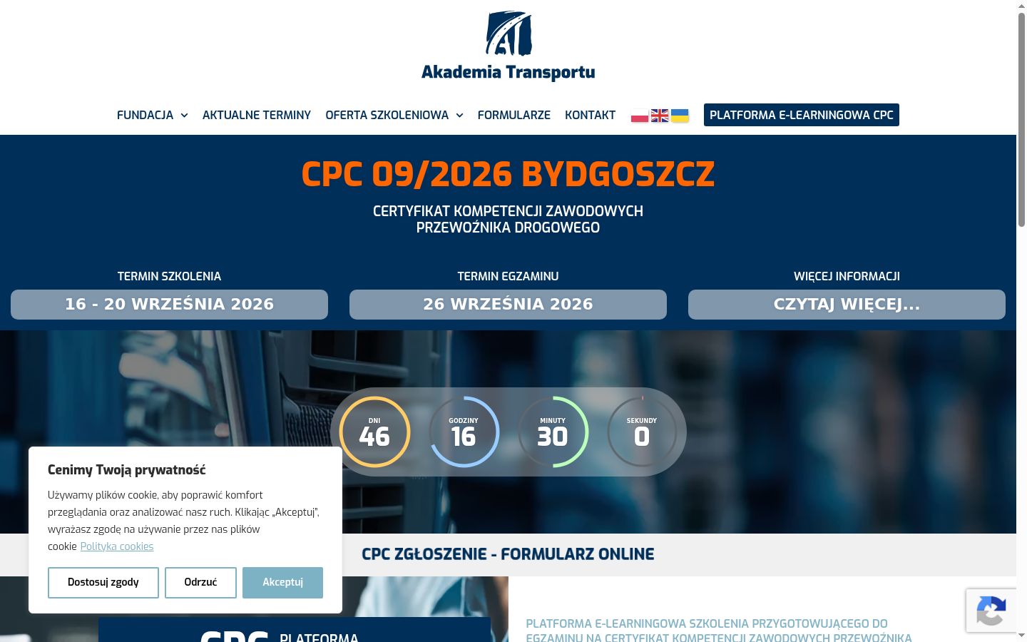 Zrzut ekranu banera zgody wyświetlanego przed jakąkolwiek interakcją