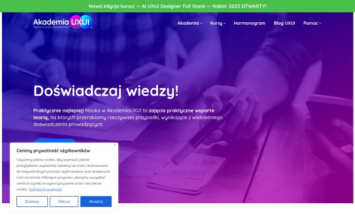 Zrzut ekranu akademiauxui.pl