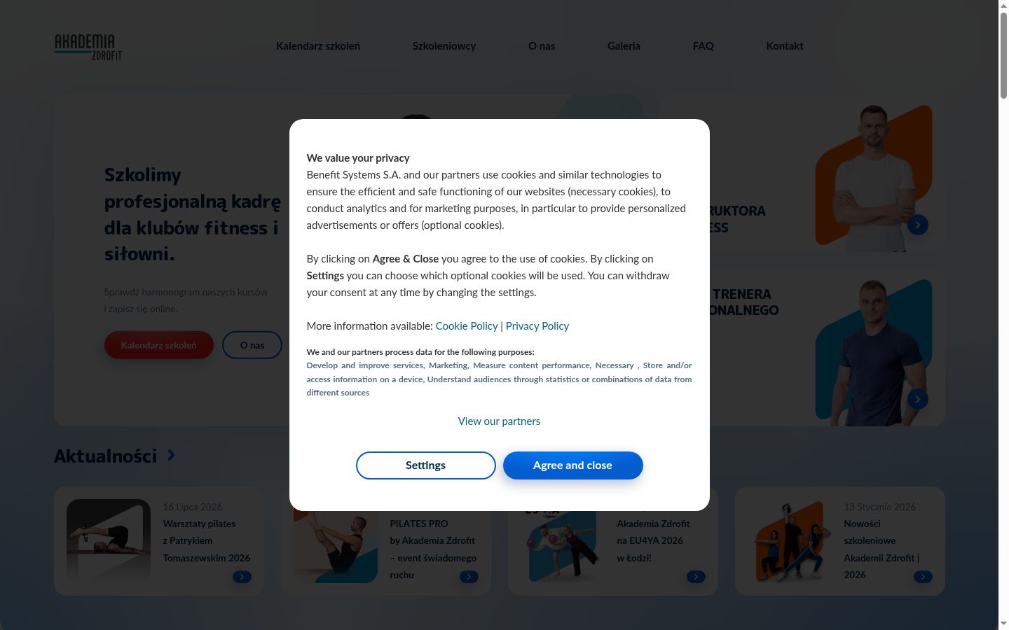 Screenshot of the consent banner shown before any interaction