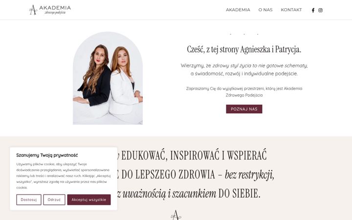 Screenshot of akademiazdrowegopodejscia.pl