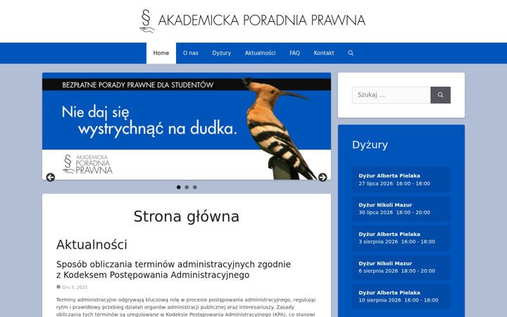 Screenshot of akademickaporadniaprawna.pl